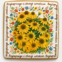 Ciastko lukrowane Życzenia KWIATY OGRÓD roz.XL  KWADRAT AT No.5 ręcznie robione