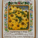 Ciastko lukrowane Życzenia KWIATY OGRÓD roz.XL PION No.5A ręcznie robione