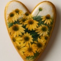 Ciastko lukrowane Życzenia KWIATY POLNE SERCE roz.M ręcznie robione