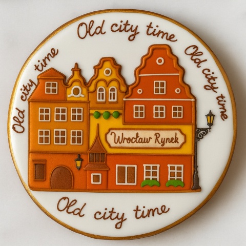 Ciastko lukrowane KAMIENICE WROCŁAW PAMIĄTKA KOŁO No.10 roz.L ręcznie robione Ciastko lukrowane KAMIENICE WROCŁAW PAMIĄTKA KOŁO No.10 roz.L ręcznie robione