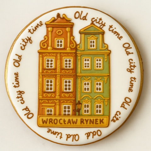 Ciastko lukrowane KAMIENICE WROCŁAW PAMIĄTKA KOŁO No.11 roz.XL ręcznie robione Ciastko lukrowane KAMIENICE WROCŁAW PAMIĄTKA KOŁO No.11 roz.XL ręcznie robione