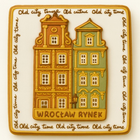 Ciastko lukrowane KAMIENICE WROCŁAW PAMIĄTKA KWADRAT No.11 roz.XL ręcznie robione Ciastko lukrowane KAMIENICE WROCŁAW PAMIĄTKA KWADRAT No.11 roz.XL ręcznie robione