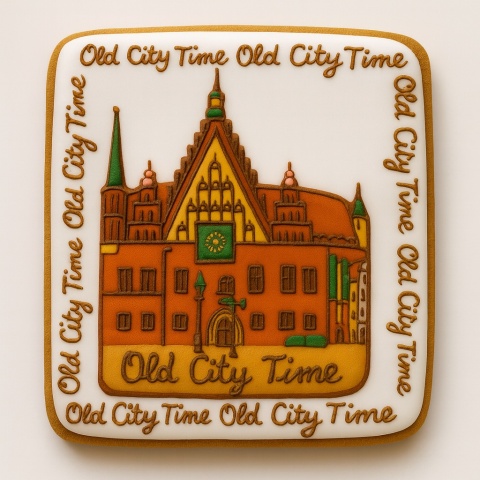 Ciastko lukrowane KAMIENICE WROCŁAW PAMIĄTKA KWADRAT No.12 roz.XL ręcznie robione