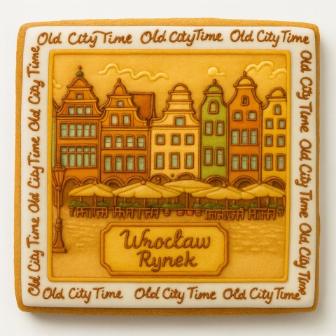 Ciastko lukrowane KAMIENICE WROCŁAW PAMIĄTKA KWADRAT No.13 roz.XL ręcznie robione Ciastko lukrowane KAMIENICE WROCŁAW PAMIĄTKA KWADRAT No.13 roz.XL ręcznie robione