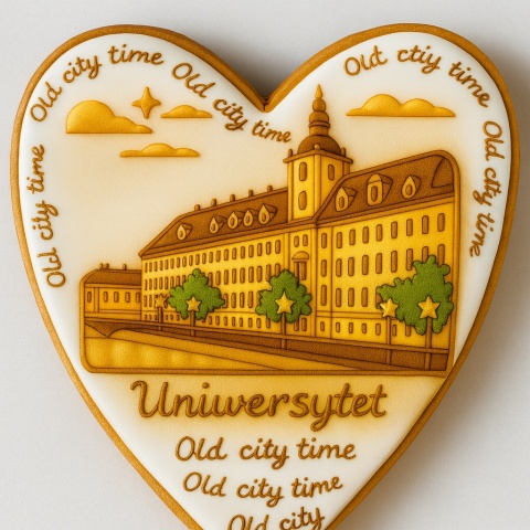 Ciastko lukrowane KAMIENICE WROCŁAW PAMIĄTKA SERCE No.14 roz.XL ręcznie robione