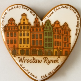 Ciastko lukrowane KAMIENICE WROCŁAW PAMIĄTKA SERCE No.12 roz.L ręcznie robione