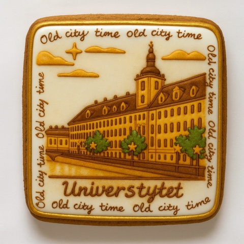 Ciastko lukrowane KAMIENICE WROCŁAW PAMIĄTKA KWADRAT No.14A roz.S ręcznie robione