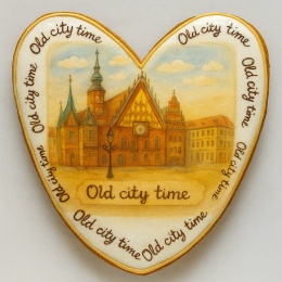 Ciastko lukrowane KAMIENICE WROCŁAW PAMIĄTKA SERCE No.15 roz.XL ręcznie robione