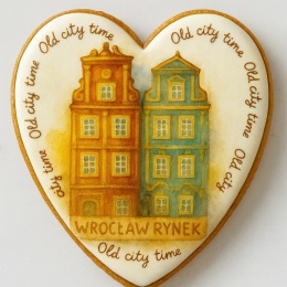 Ciastko lukrowane KAMIENICE WROCŁAW PAMIĄTKA SERCE No.8 roz.L ręcznie robione