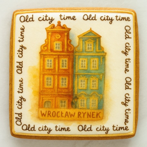 Ciastko lukrowane KAMIENICE WROCŁAW PAMIĄTKA KWADRAT No.8 roz.S ręcznie robione Ciastko lukrowane KAMIENICE WROCŁAW PAMIĄTKA KWADRAT No.8 roz.S ręcznie robione