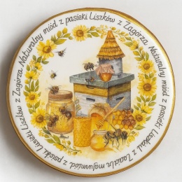 Ciastko lukrowane Logo pasieka pamiątka MIODEK KOŁO No.1 roz.L ręcznie robione