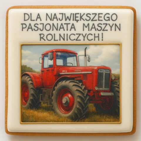 Ciastko lukrowane ROLNIK TRAKTOR PASJA PREZENT No.2 POZIOM WZÓR roz.S ręcznie robione Ciastko lukrowane ROLNIK TRAKTOR PASJA PREZENT No.2 POZIOM WZÓR roz.S ręcznie robione