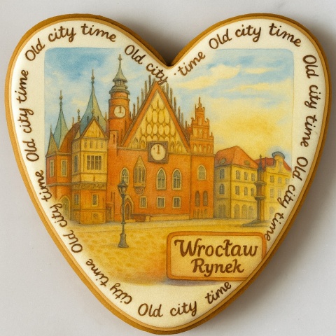 Ciastko lukrowane KAMIENICE WROCŁAW PAMIĄTKA SERCE No.18 roz.S ręcznie robione