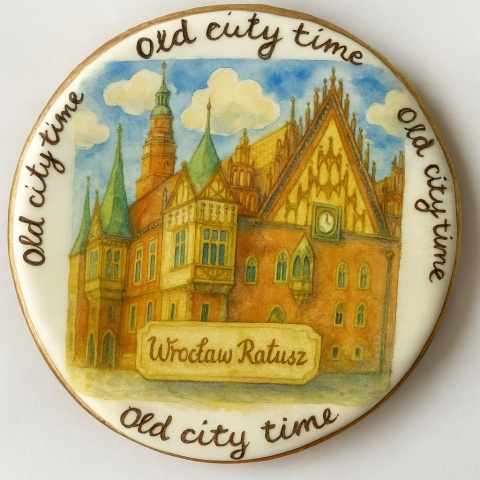 Ciastko lukrowane KAMIENICE WROCŁAW PAMIĄTKA KOŁO No.19 roz.L ręcznie robione Ciastko lukrowane KAMIENICE WROCŁAW PAMIĄTKA KOŁO No.19 roz.L ręcznie robione