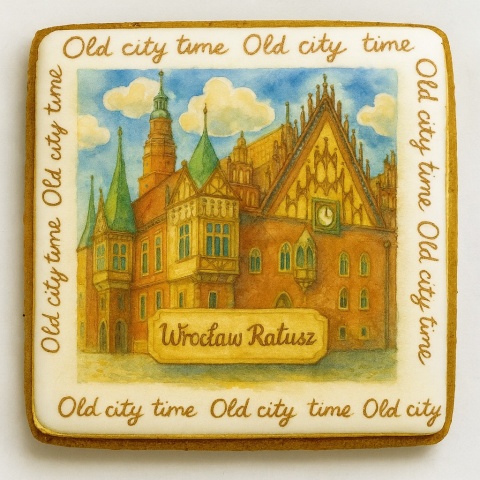 Ciastko lukrowane KAMIENICE WROCŁAW PAMIĄTKA KWADRAT No.19 roz.L ręcznie robione Ciastko lukrowane KAMIENICE WROCŁAW PAMIĄTKA KWADRAT No.19 roz.L ręcznie robione