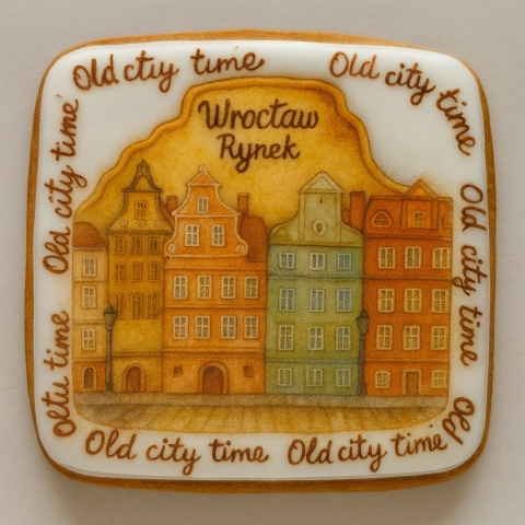 Ciastko lukrowane KAMIENICE WROCŁAW PAMIĄTKA KWADRAT No.20 roz.L ręcznie robione Ciastko lukrowane KAMIENICE WROCŁAW PAMIĄTKA KWADRAT No.20 roz.L ręcznie robione