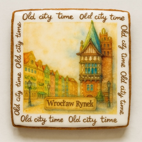 Ciastko lukrowane KAMIENICE WROCŁAW PAMIĄTKA KWADRAT No.22 roz.XL ręcznie robione Ciastko lukrowane KAMIENICE WROCŁAW PAMIĄTKA KWADRAT No.22 roz.XL ręcznie robione