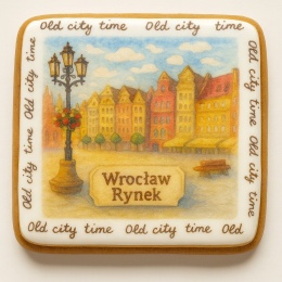 Ciastko lukrowane KAMIENICE WROCŁAW PAMIĄTKA KWADRAT No.25 roz.L ręcznie robione