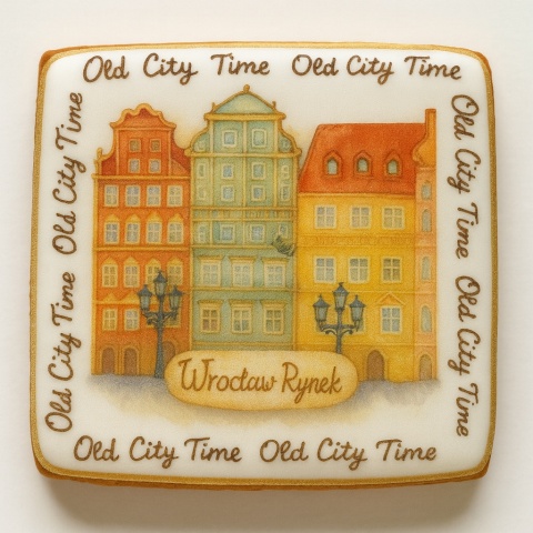 Ciastko lukrowane KAMIENICE WROCŁAW PAMIĄTKA KWADRAT No.29 roz.XL ręcznie robione Ciastko lukrowane KAMIENICE WROCŁAW PAMIĄTKA KWADRAT No.29 roz.XL ręcznie robione