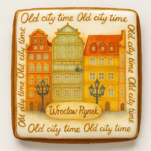 Ciastko lukrowane KAMIENICE WROCŁAW PAMIĄTKA KWADRAT No.29 roz.L ręcznie robione Ciastko lukrowane KAMIENICE WROCŁAW PAMIĄTKA KWADRAT No.29 roz.L ręcznie robione