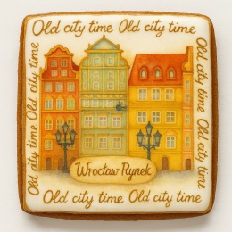 Ciastko lukrowane KAMIENICE WROCŁAW PAMIĄTKA KWADRAT No.29 roz.XL ręcznie robione