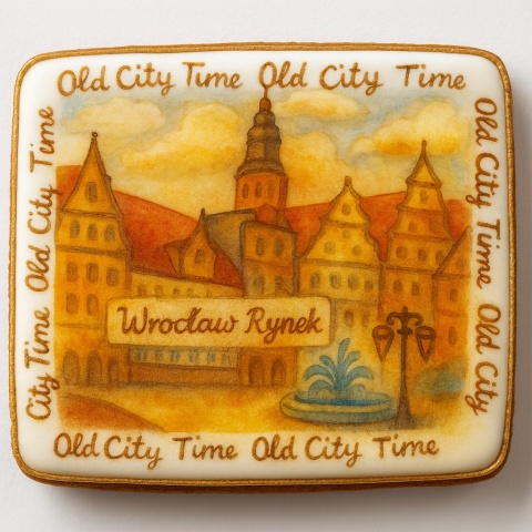 Ciastko lukrowane KAMIENICE WROCŁAW PAMIĄTKA POZIOM No.26 roz.M ręcznie robione Ciastko lukrowane KAMIENICE WROCŁAW PAMIĄTKA POZIOM No.26 roz.M ręcznie robione