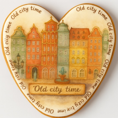 Ciastko lukrowane KAMIENICE WROCŁAW PAMIĄTKA SERCE No.17 roz.XL ręcznie robione Ciastko lukrowane KAMIENICE WROCŁAW PAMIĄTKA SERCE No.17 roz.XL ręcznie robione