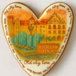 Ciastko lukrowane KAMIENICE WROCŁAW PAMIĄTKA SERCE No.23 roz.L ręcznie robione