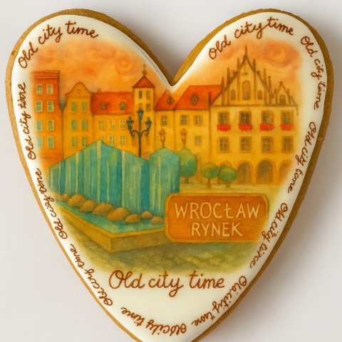 Ciastko lukrowane KAMIENICE WROCŁAW PAMIĄTKA SERCE No.23 roz.L ręcznie robione Ciastko lukrowane KAMIENICE WROCŁAW PAMIĄTKA SERCE No.23 roz.L ręcznie robione