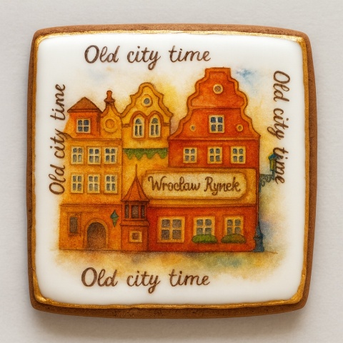 Ciastko lukrowane KAMIENICE WROCŁAW KWADRAT No.31 roz.XL ręcznie robione Ciastko lukrowane KAMIENICE WROCŁAW KWADRAT No.31 roz.XL ręcznie robione