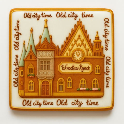 Ciastko lukrowane KAMIENICE WROCŁAW KWADRAT No.40 roz.L ręcznie robione Ciastko lukrowane KAMIENICE WROCŁAW KWADRAT No.40 roz.L ręcznie robione