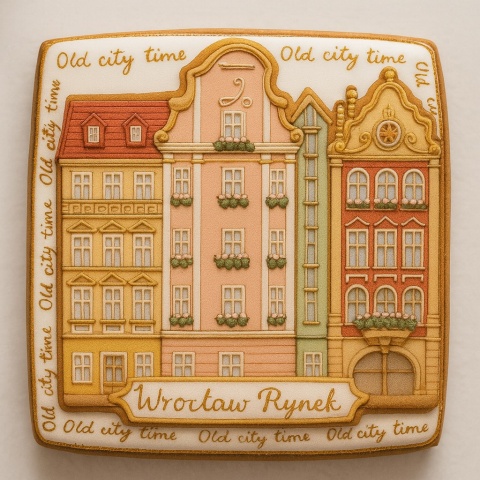 Ciastko lukrowane KAMIENICE WROCŁAW KWADRAT No.41 roz.L ręcznie robione Ciastko lukrowane KAMIENICE WROCŁAW KWADRAT No.41 roz.L ręcznie robione