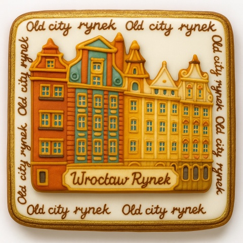 Ciastko lukrowane KAMIENICE WROCŁAW KWADRAT No.42 roz.L ręcznie robione Ciastko lukrowane KAMIENICE WROCŁAW KWADRAT No.42 roz.L ręcznie robione