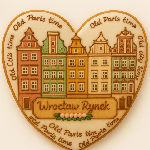 Ciastko lukrowane KAMIENICE WROCŁAW SERCE No.39 roz.L ręcznie robione Ciastko lukrowane KAMIENICE WROCŁAW SERCE No.39 roz.L ręcznie robione