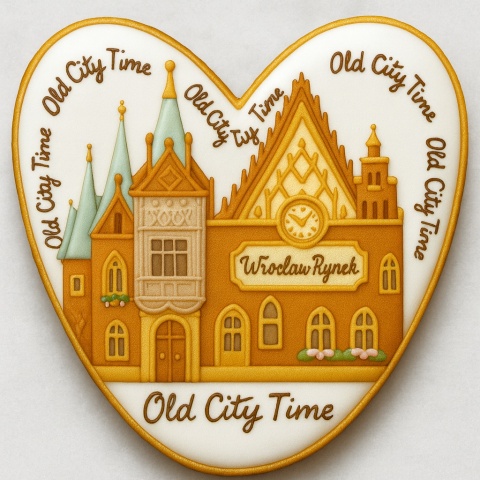 Ciastko lukrowane KAMIENICE WROCŁAW SERCE No.40 roz.L ręcznie robione Ciastko lukrowane KAMIENICE WROCŁAW SERCE No.40 roz.L ręcznie robione