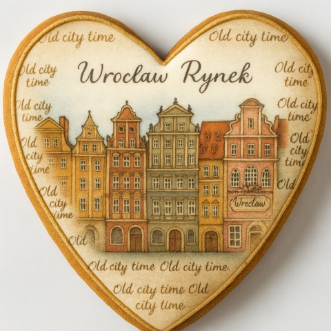 Ciastko lukrowane KAMIENICE WROCŁAW SERCE No.45 roz.L ręcznie robione Ciastko lukrowane KAMIENICE WROCŁAW SERCE No.45 roz.L ręcznie robione