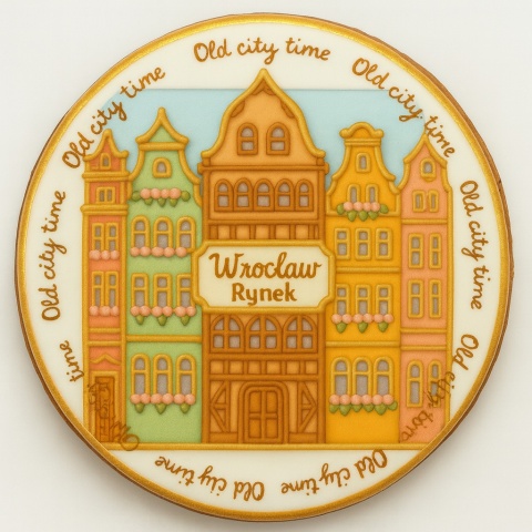 Ciastko lukrowane KAMIENICE WROCŁAW KOŁO No.58 roz.XL ręcznie robione Ciastko lukrowane KAMIENICE WROCŁAW KOŁO No.58 roz.XL ręcznie robione