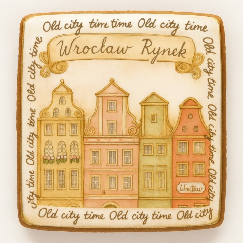 Ciastko lukrowane KAMIENICE WROCŁAW KWADRAT No.49 roz.L ręcznie robione Ciastko lukrowane KAMIENICE WROCŁAW KWADRAT No.49 roz.L ręcznie robione
