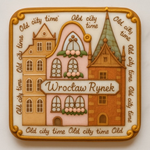 Ciastko lukrowane KAMIENICE WROCŁAW KWADRAT No.59a roz.L ręcznie robione Ciastko lukrowane KAMIENICE WROCŁAW KWADRAT No.59a roz.L ręcznie robione
