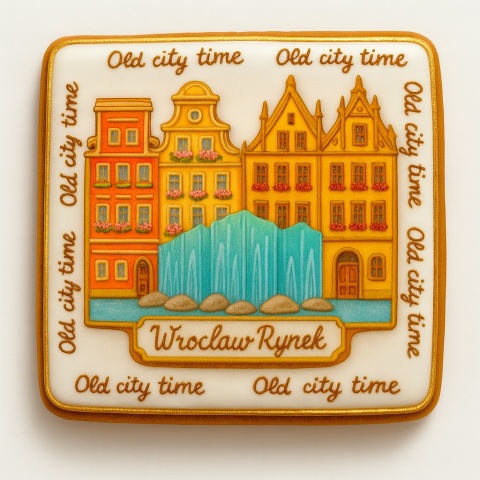 Ciastko lukrowane KAMIENICE WROCŁAW KWADRAT No.63 roz.XL ręcznie robione Ciastko lukrowane KAMIENICE WROCŁAW KWADRAT No.63 roz.XL ręcznie robione