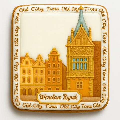 Ciastko lukrowane KAMIENICE WROCŁAW KWADRAT No.62 roz.XL ręcznie robione Ciastko lukrowane KAMIENICE WROCŁAW KWADRAT No.62 roz.XL ręcznie robione