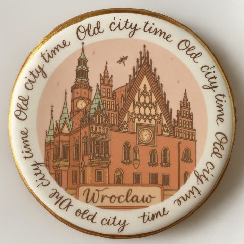 Ciastko lukrowane KAMIENICE WROCŁAW KOŁO No.68roz.L ręcznie robione Ciastko lukrowane KAMIENICE WROCŁAW KOŁO No.68roz.L ręcznie robione