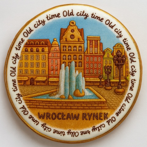 Ciastko lukrowane KAMIENICE WROCŁAW KOŁO No.79 roz.L ręcznie robione Ciastko lukrowane KAMIENICE WROCŁAW KOŁO No.79 roz.L ręcznie robione