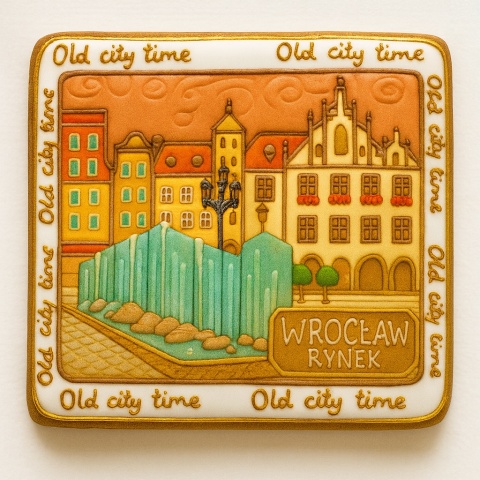 Ciastko lukrowane KAMIENICE WROCŁAW KWADRAT No.64 roz.L ręcznie robione Ciastko lukrowane KAMIENICE WROCŁAW KWADRAT No.64 roz.L ręcznie robione