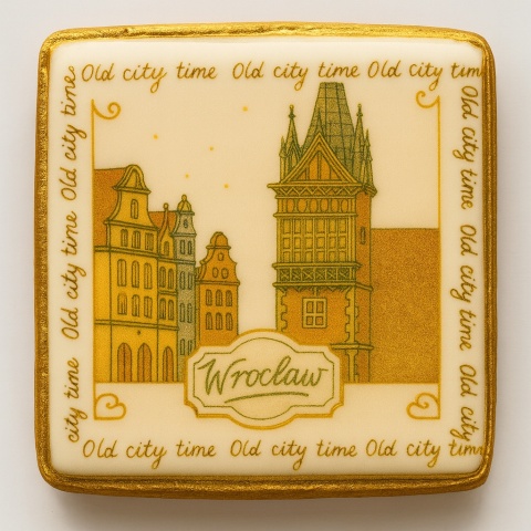 Ciastko lukrowane KAMIENICE WROCŁAW KWADRAT No.66 roz.L ręcznie robione Ciastko lukrowane KAMIENICE WROCŁAW KWADRAT No.66 roz.L ręcznie robione
