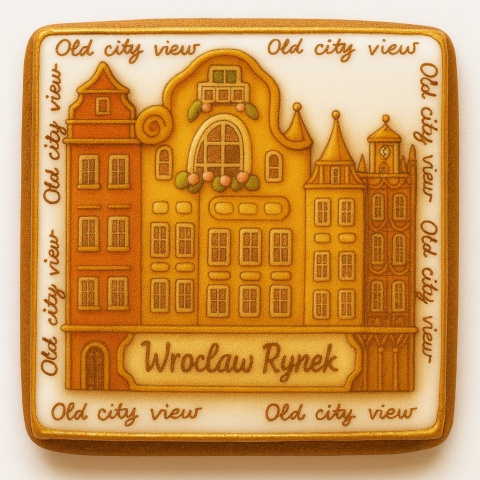 Ciastko lukrowane KAMIENICE WROCŁAW KWADRAT No.69 roz.L ręcznie robione Ciastko lukrowane KAMIENICE WROCŁAW KWADRAT No.69 roz.L ręcznie robione