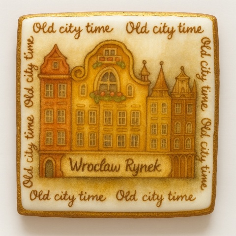 Ciastko lukrowane KAMIENICE WROCŁAW KWADRAT No.71 roz.XL ręcznie robione Ciastko lukrowane KAMIENICE WROCŁAW KWADRAT No.71 roz.XL ręcznie robione