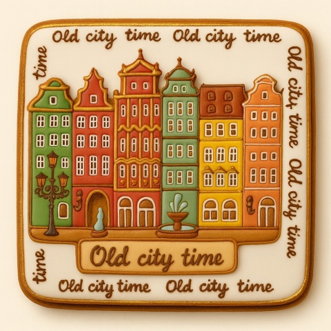 Ciastko lukrowane KAMIENICE WROCŁAW KWADRAT No.75 roz.XL ręcznie robione Ciastko lukrowane KAMIENICE WROCŁAW KWADRAT No.75 roz.XL ręcznie robione