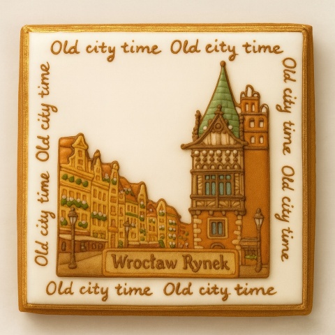 Ciastko lukrowane KAMIENICE WROCŁAW KWADRAT No.76 roz.L ręcznie robione Ciastko lukrowane KAMIENICE WROCŁAW KWADRAT No.76 roz.L ręcznie robione