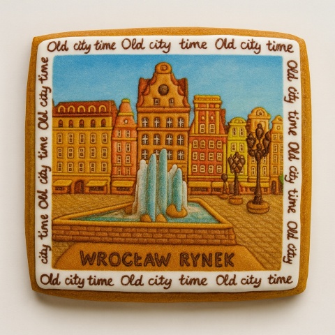 Ciastko lukrowane KAMIENICE WROCŁAW KWADRAT No.79 roz.XL ręcznie robione Ciastko lukrowane KAMIENICE WROCŁAW KWADRAT No.79 roz.XL ręcznie robione